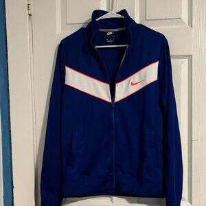 Nike Navy and White Zip-Up Jacket